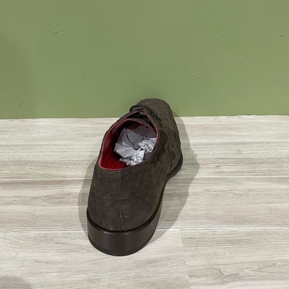 Finnex Italy dress shoes genuine ostrich brown Oxford display picture 1